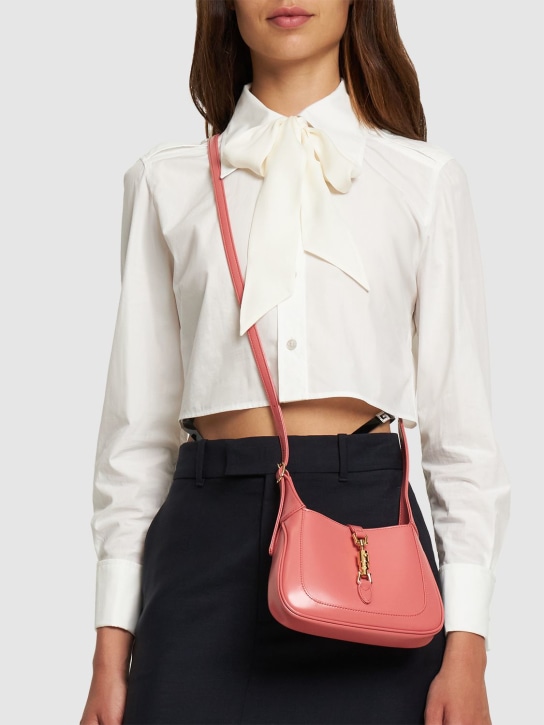 Gucci: Mini Jackie 1961 leather shoulder bag - Pink - women_1 | Luisa Via Roma