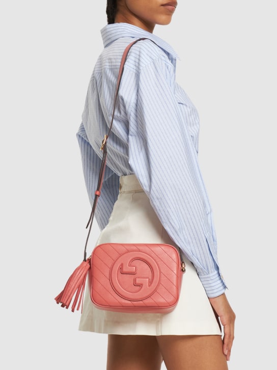 Gucci: Blondie leather shoulder bag - Pink - women_1 | Luisa Via Roma