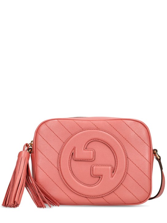 Gucci: Blondie leather shoulder bag - Pink - women_0 | Luisa Via Roma