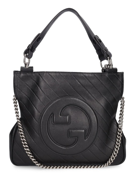 Gucci: Blondie leather tote bag - Black - women_0 | Luisa Via Roma