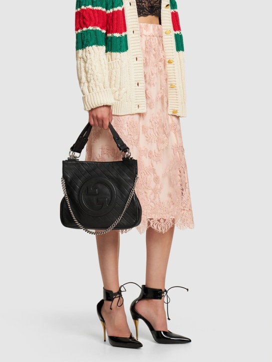 Gucci: Blondie leather tote bag - Black - women_1 | Luisa Via Roma