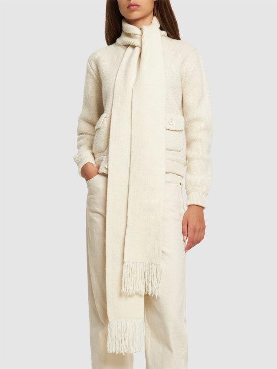 Annagreta: Giulia wool scarf - White Undyed - women_1 | Luisa Via Roma