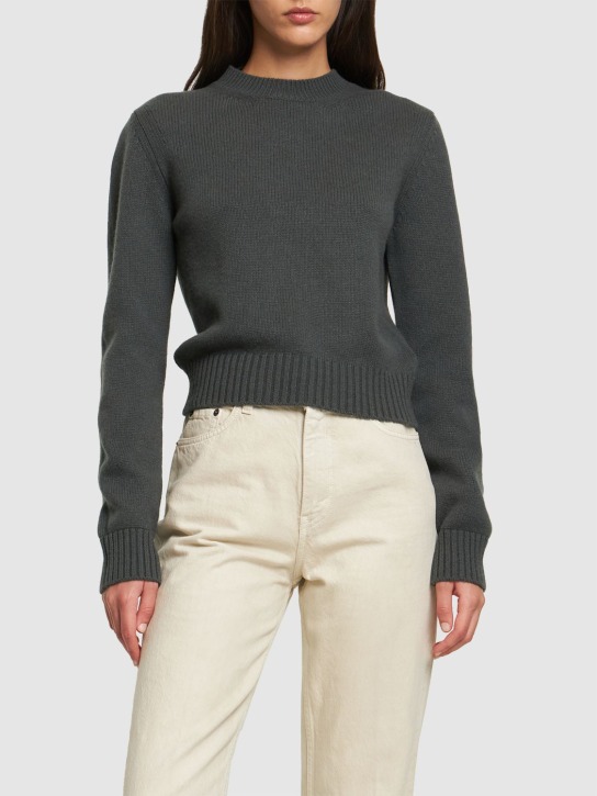 Annagreta: Marina cashmere crewneck sweater - Grey - women_1 | Luisa Via Roma