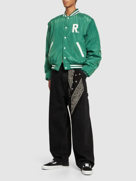 Rough.: Eternal nylon bomber jacket - Green/White - men_1 | Luisa Via Roma