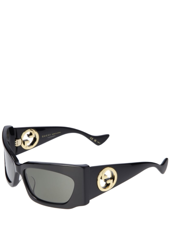 Gucci: GG1412S Geometric acetate sunglasses - Black - men_1 | Luisa Via Roma