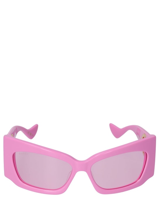 Gucci: GG1412S Geometric acetate sunglasses - Pink - women_0 | Luisa Via Roma
