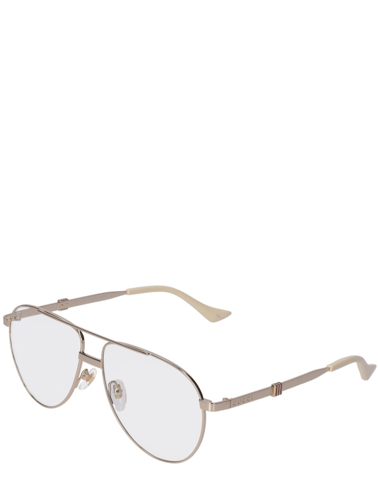 Gucci: GG1440S Navigator metal sunglasses - Gold - men_1 | Luisa Via Roma