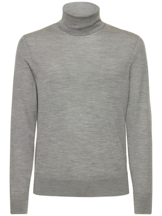 Tom Ford: Fine gauge wool roll neck sweater - Light Grey - men_0 | Luisa Via Roma