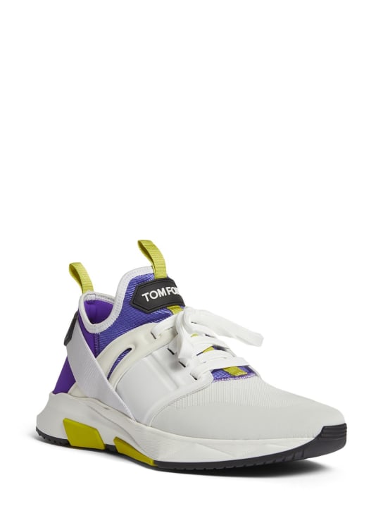 Tom Ford: Jago tech sneakers - White/Purple - men_1 | Luisa Via Roma