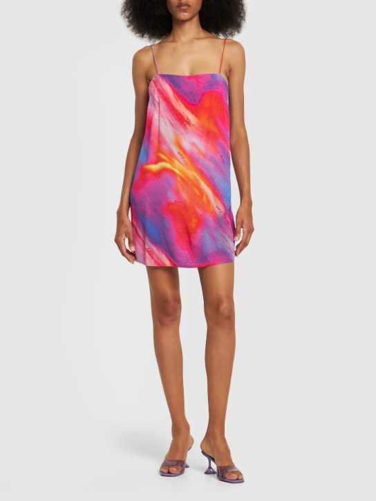 Rotate: Line viscose Jacquard Mini Dress - Multicolor - women_1 | Luisa Via Roma