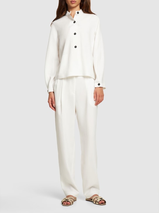 Giorgio Armani: Tech cady loose jacket - White - women_1 | Luisa Via Roma