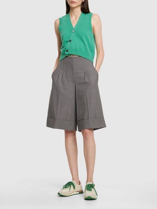 The Garment: Como cashmere & wool vest - Green - women_1 | Luisa Via Roma