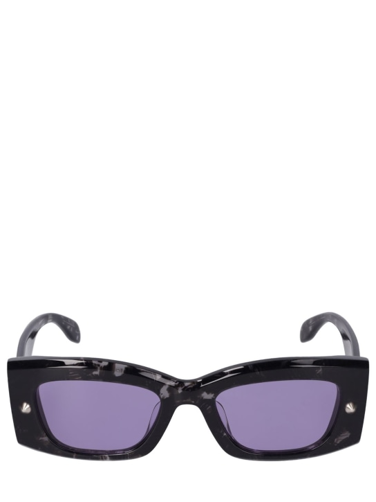 Alexander McQueen: AM0426S acetate sunglasses - Havana/Violet - women_0 | Luisa Via Roma