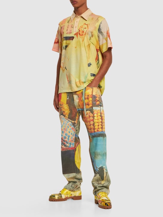 KidSuper Studios: Camisa de satén estampada - Multicolor - men_1 | Luisa Via Roma