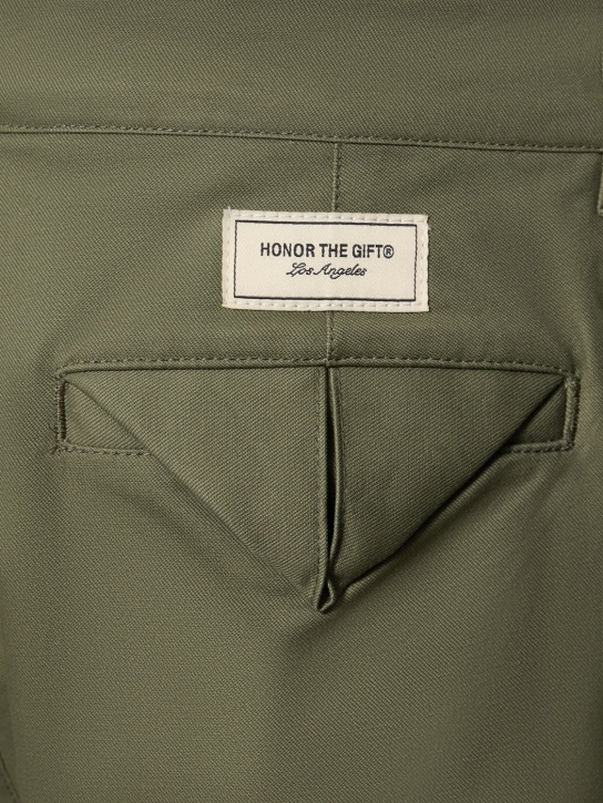 Honor the Gift: Cotton twill work pants - Green - men_1 | Luisa Via Roma