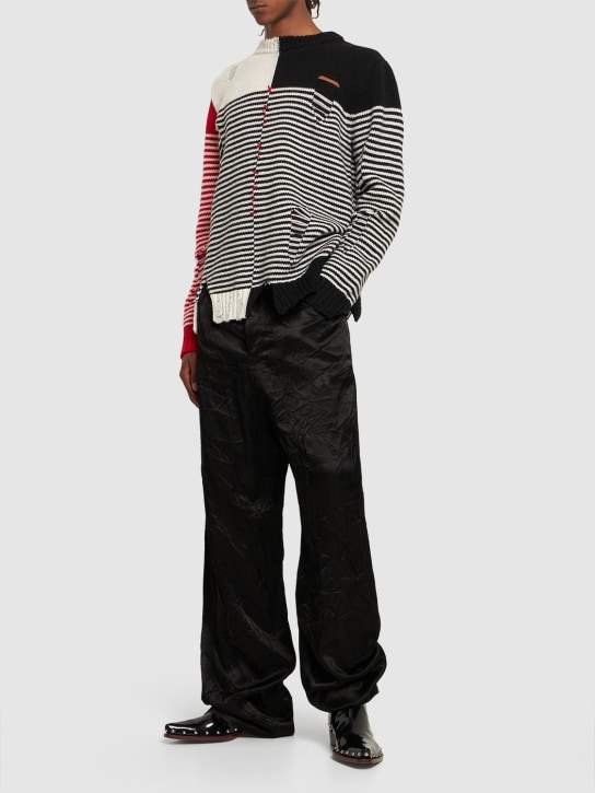 Charles Jeffrey LOVERBOY: Mega Shred sweater - Black/Red/White - men_1 | Luisa Via Roma