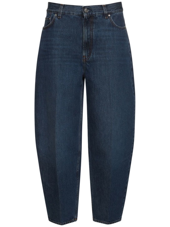 Toteme: Jeans larghi in denim di cotone - Blu - women_0 | Luisa Via Roma