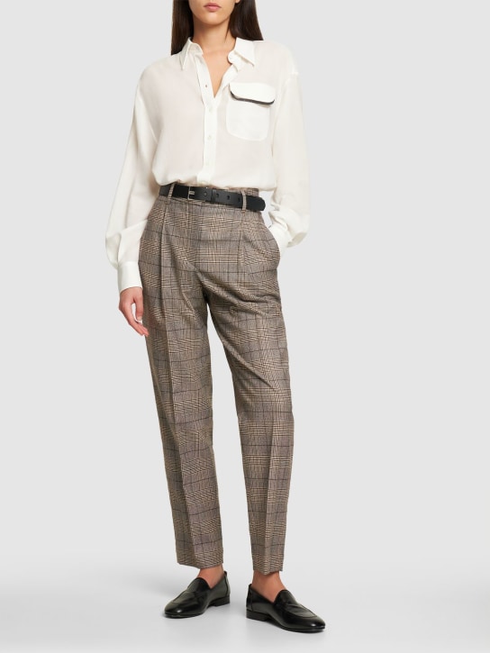 Brunello Cucinelli: Hemd aus Baumwollgeorgette - Weiß - women_1 | Luisa Via Roma
