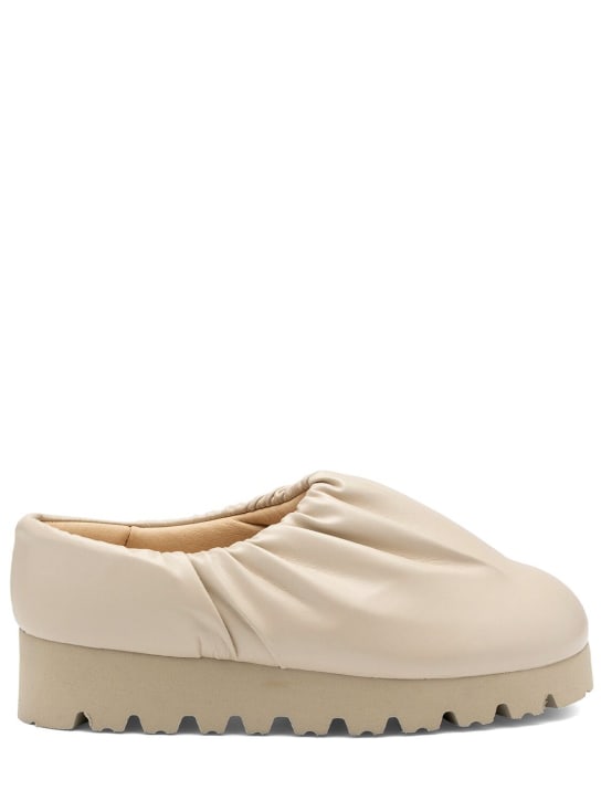 Yume Yume: Camp low faux leather loafers - Beige - men_0 | Luisa Via Roma