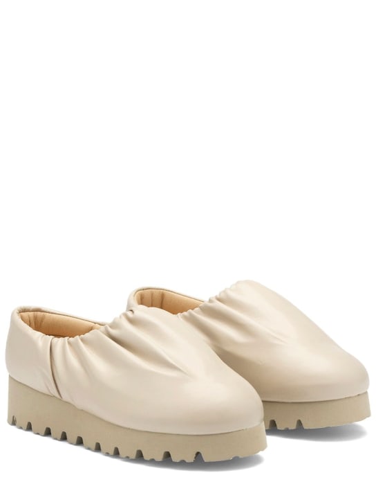 Yume Yume: Camp low faux leather loafers - Beige - men_1 | Luisa Via Roma