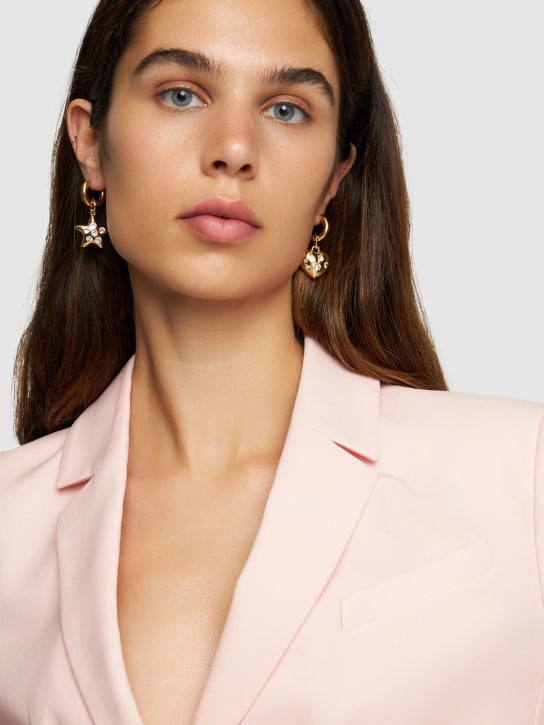 Timeless Pearly: Star & heart mismatched crystal earrings - Gold/Crystal - women_1 | Luisa Via Roma