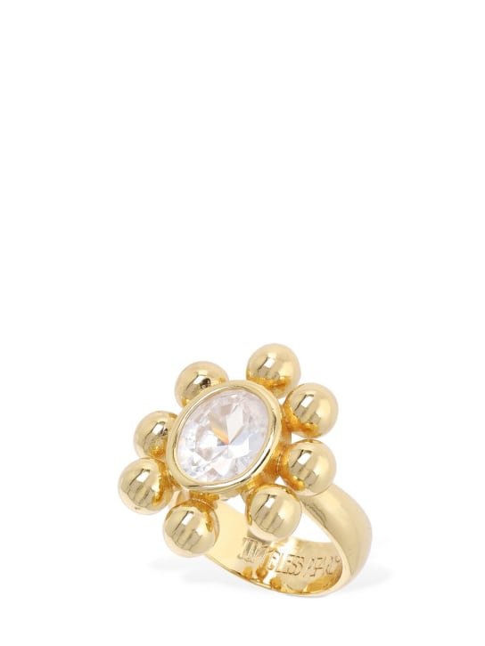 Timeless Pearly: Flower crystal thick ring - Gold/Crystal - women_0 | Luisa Via Roma