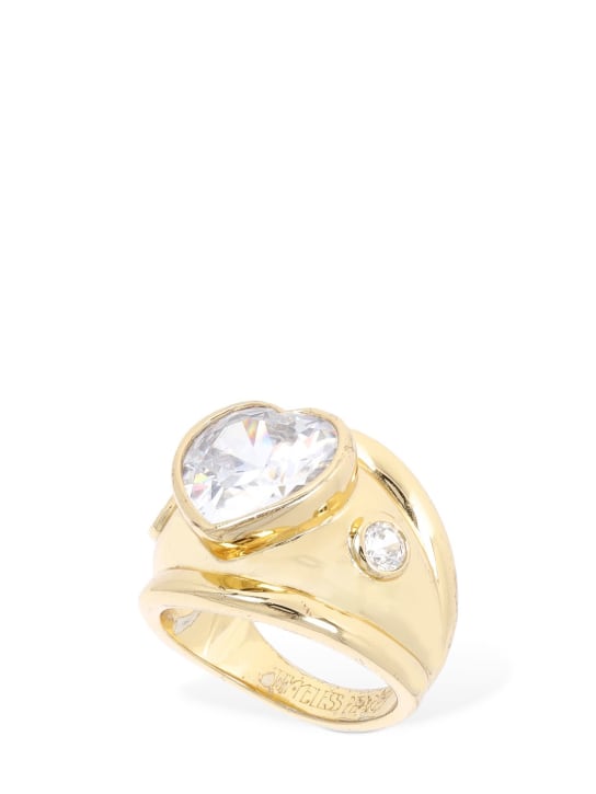 Timeless Pearly: Heart crystal thick ring - Gold/Crystal - women_0 | Luisa Via Roma