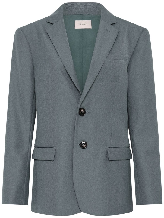 St. Agni: Carter wool blend blazer - Grey - women_0 | Luisa Via Roma