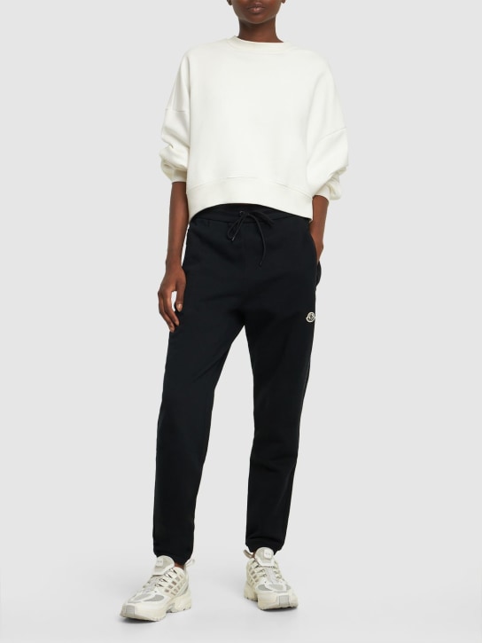 Moncler Genius: Moncler x FRGMT cotton jersey sweatpants - Black - women_1 | Luisa Via Roma