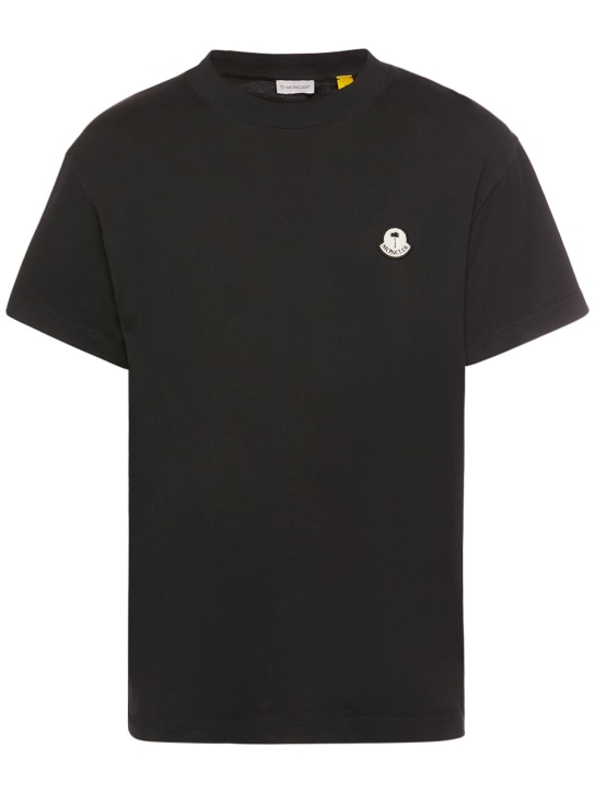 Moncler Genius: Moncler x Palm Angels cotton t-shirt - 블랙 - men_0 | Luisa Via Roma