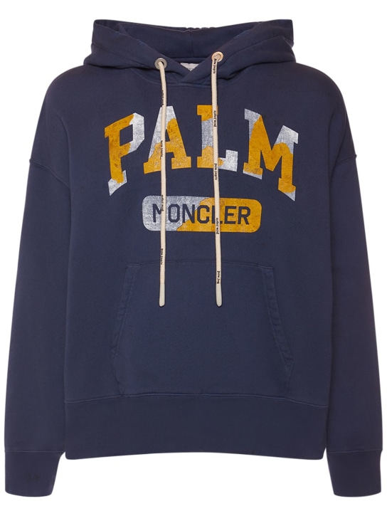 Moncler Genius: Moncler x Palm Angels cotton hoodie - Blue - women_0 | Luisa Via Roma