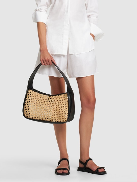 St. Agni: Rattan basket shoulder bag - Schwarz/Beige - women_1 | Luisa Via Roma