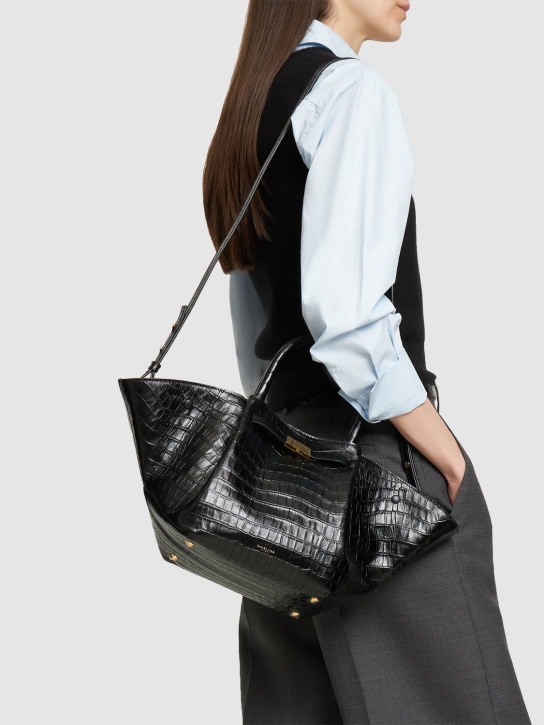DeMellier: Midi New York croc effect leather bag - women_1 | Luisa Via Roma