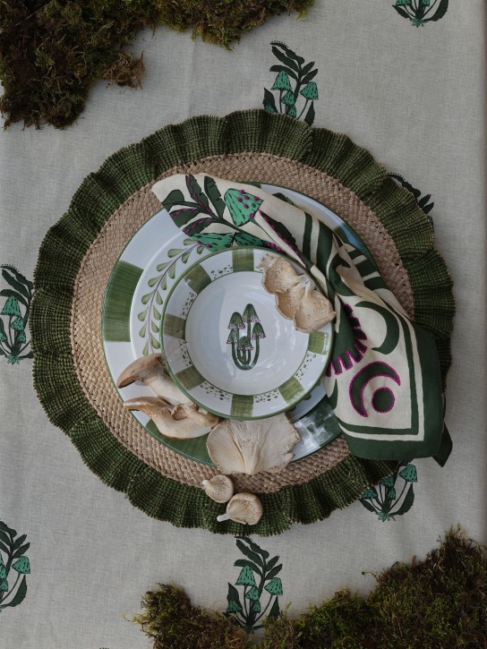 Johanna Ortiz: Set de 4 servilletas de algodón - Verde - ecraft_1 | Luisa Via Roma