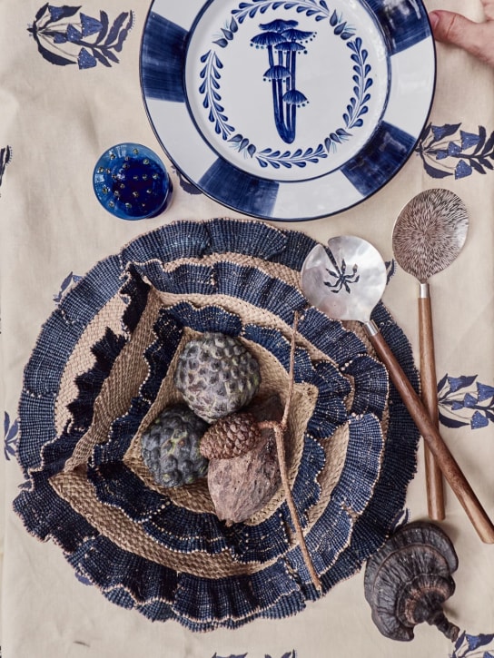 Johanna Ortiz: Set of 4 embroidered cloth bread baskets - Beige - ecraft_1 | Luisa Via Roma