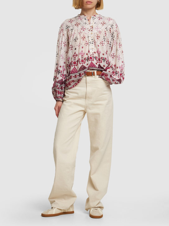 Marant Etoile: Salika floral long sleeve shirt - White/Multi - women_1 | Luisa Via Roma
