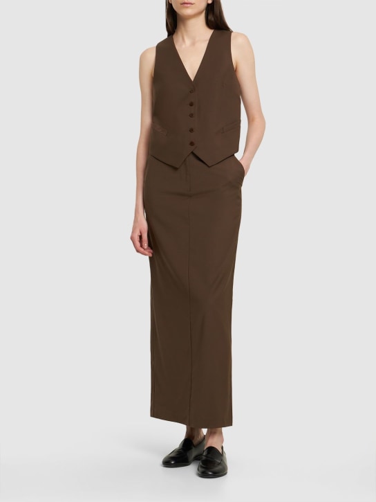 Matteau: Tailored wool blend waistcoat - Brown - women_1 | Luisa Via Roma