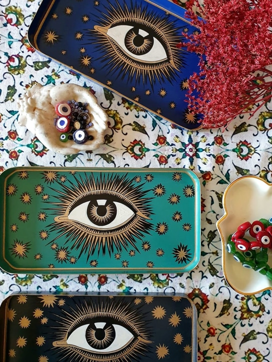 Les Ottomans: Handpainted iron tray - Pink - ecraft_1 | Luisa Via Roma
