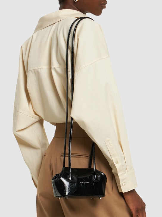 Marge Sherwood: Mini Boat Shopper shoulder bag - Black Crinkle - women_1 | Luisa Via Roma