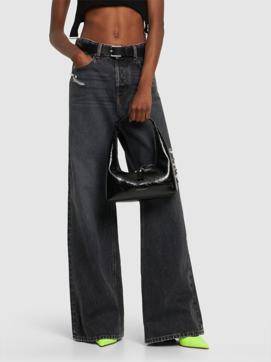 Marge Sherwood: Hobo leather shoulder bag - Black Crinkle - women_1 | Luisa Via Roma