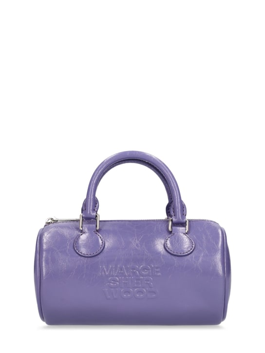 Marge Sherwood: Log crinkled leather top handle bag - Purple Heather - women_0 | Luisa Via Roma