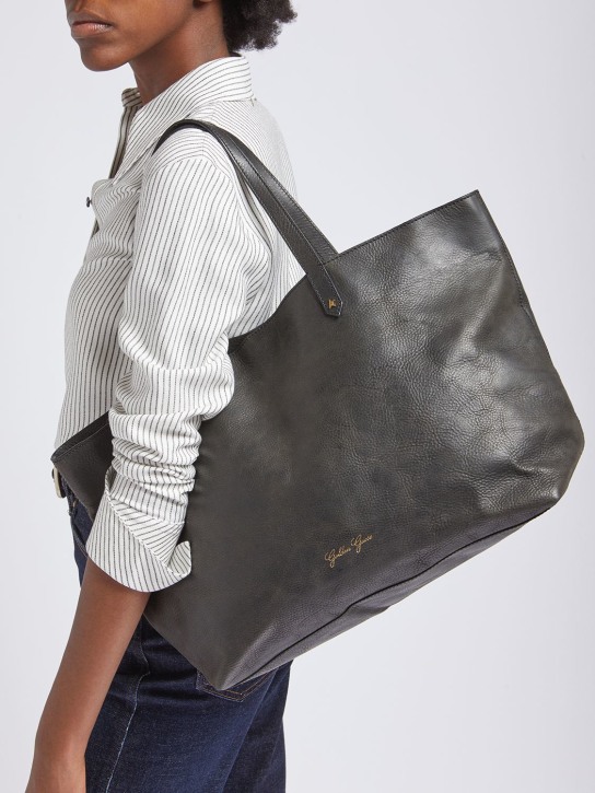 Golden Goose: Golden Pasadena leather tote bag - Black - women_1 | Luisa Via Roma