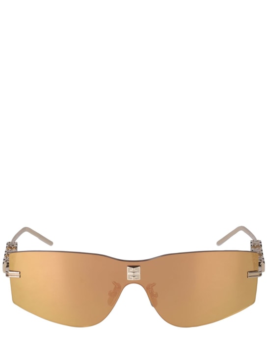 Givenchy: 4Gem mask metal sunglasses - Oro/Café - women_0 | Luisa Via Roma