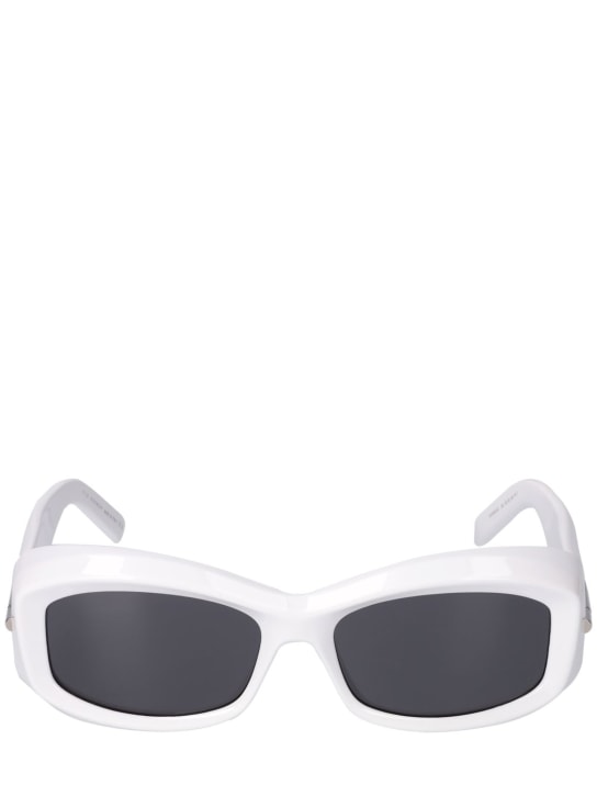 Givenchy: G180 geometric sunglasses - White/Smoke - men_0 | Luisa Via Roma