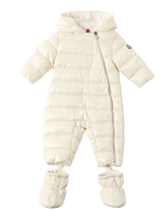 Moncler: Indro padded down snowsuit - Silk White - kids-girls_0 | Luisa Via Roma