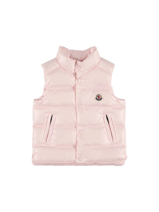 Moncler: Bernard nylon down vest - Light Pink - kids-boys_0 | Luisa Via Roma