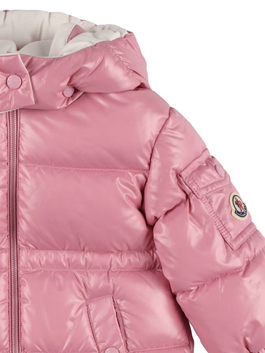 Moncler: Maire nylon laqué down jacket - Dark Pink - kids-girls_1 | Luisa Via Roma