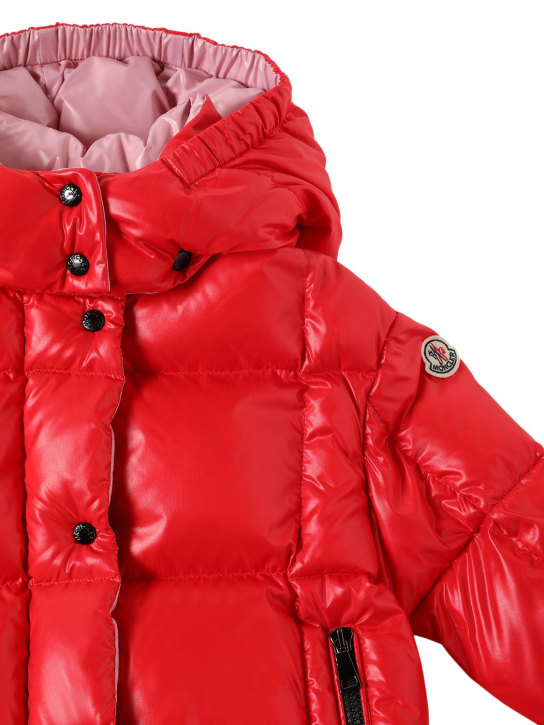 Moncler: Parana nylon laqué down jacket - Red - kids-girls_1 | Luisa Via Roma
