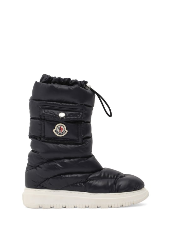Moncler: Petit Gaia pocket snow boots - Navy - kids-girls_0 | Luisa Via Roma