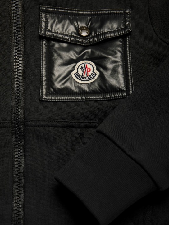 Moncler: Cotton hoodie & sweatpants - Black - kids-boys_1 | Luisa Via Roma